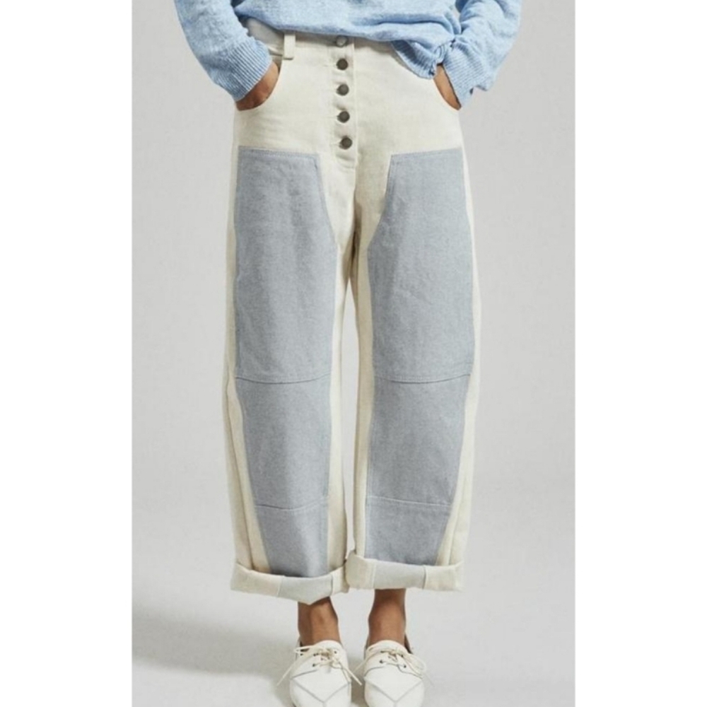 Rachel Comey Cream and Gray Flare Jeans